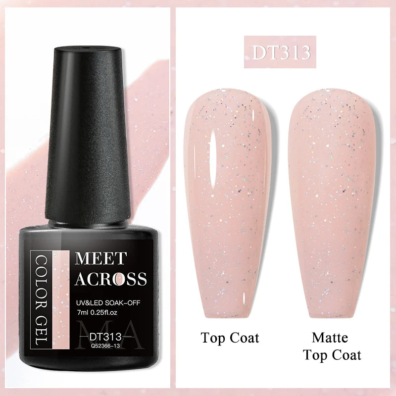 MEET ACROSS 7ml Wine Red Gel Polish - Long-Lasting French Style Nail Art Varnish