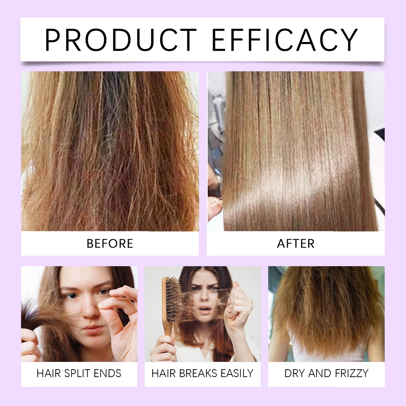 EELHOE Purple Keratin Hair Mask - Deep Repair for Damaged Frizzy Hair, Blonde & All Types