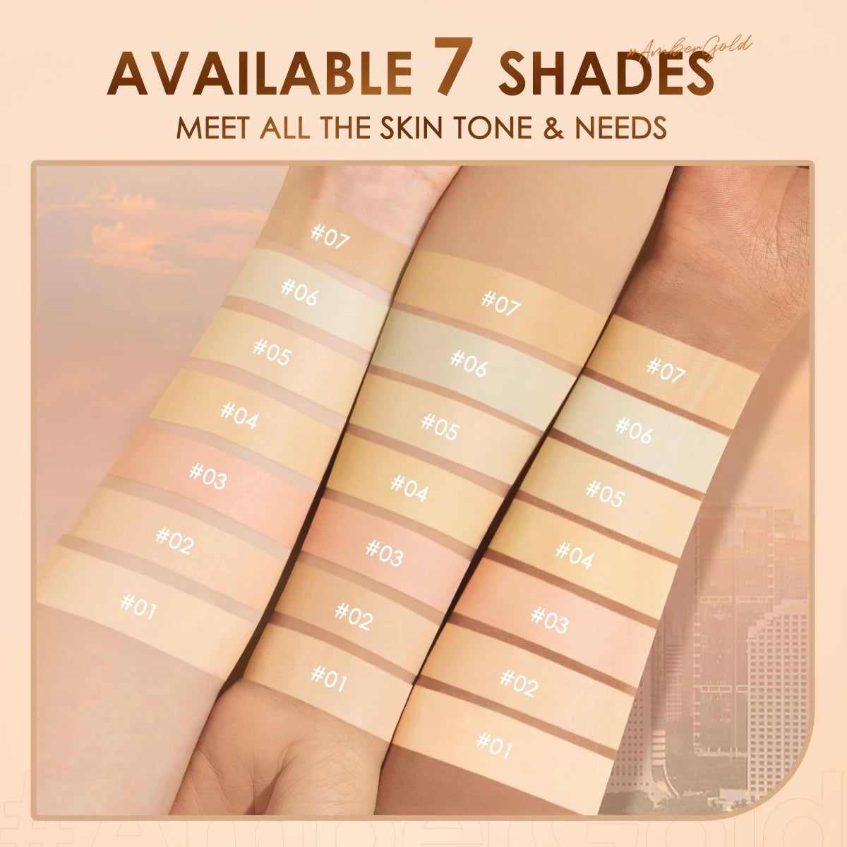 FOCALLURE 7-Color Matte Concealer Foundation - Flawless Liquid Contour Coverage