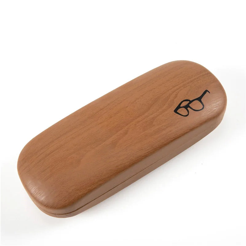 LOVINGFANG Wood Grain Hard Glasses Case - Portable Reading Spectacle Box for Men & Women