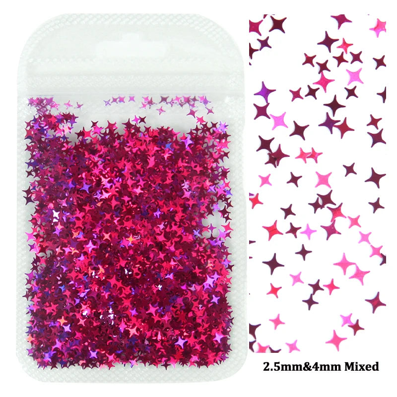 2g Holographic Nail Art Glitter Sequins - Laser Star Butterfly AB Paillette DIY Decorations