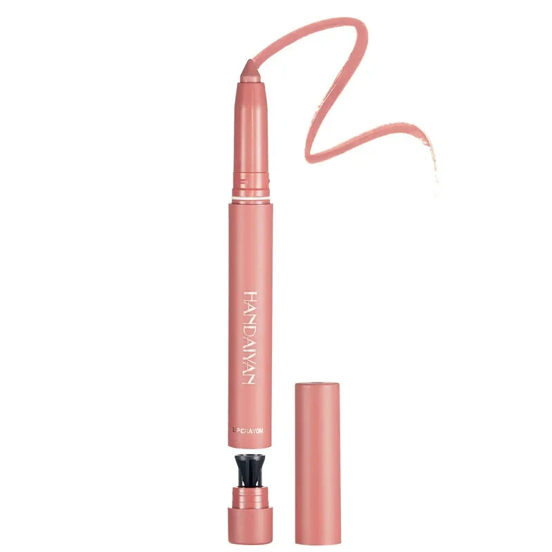 12-Color Pink Velvet Matte Lip Liner Pencil Set - Waterproof Plumping Crayon