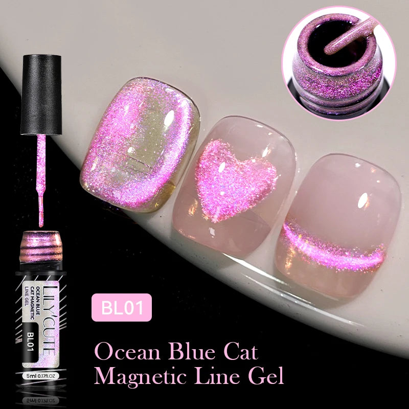 LILYCUTE 9D Cat Eye Magnetic Gel Polish 7ml - Iridescent UV/LED Soak-Off Nail Art