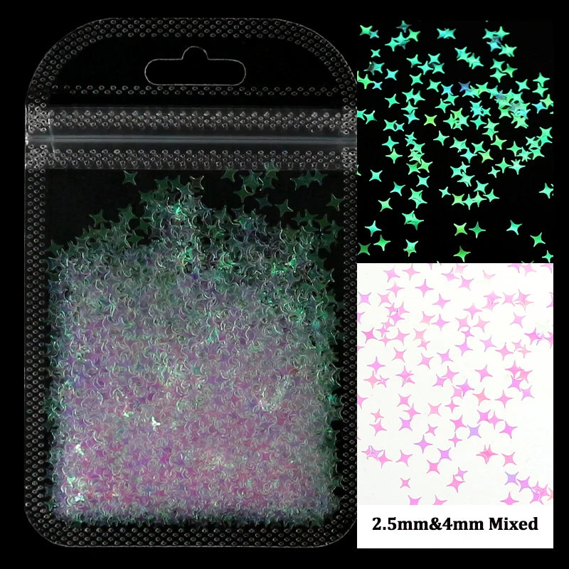 2g Holographic Nail Art Glitter Sequins - Laser Star Butterfly AB Paillette DIY Decorations