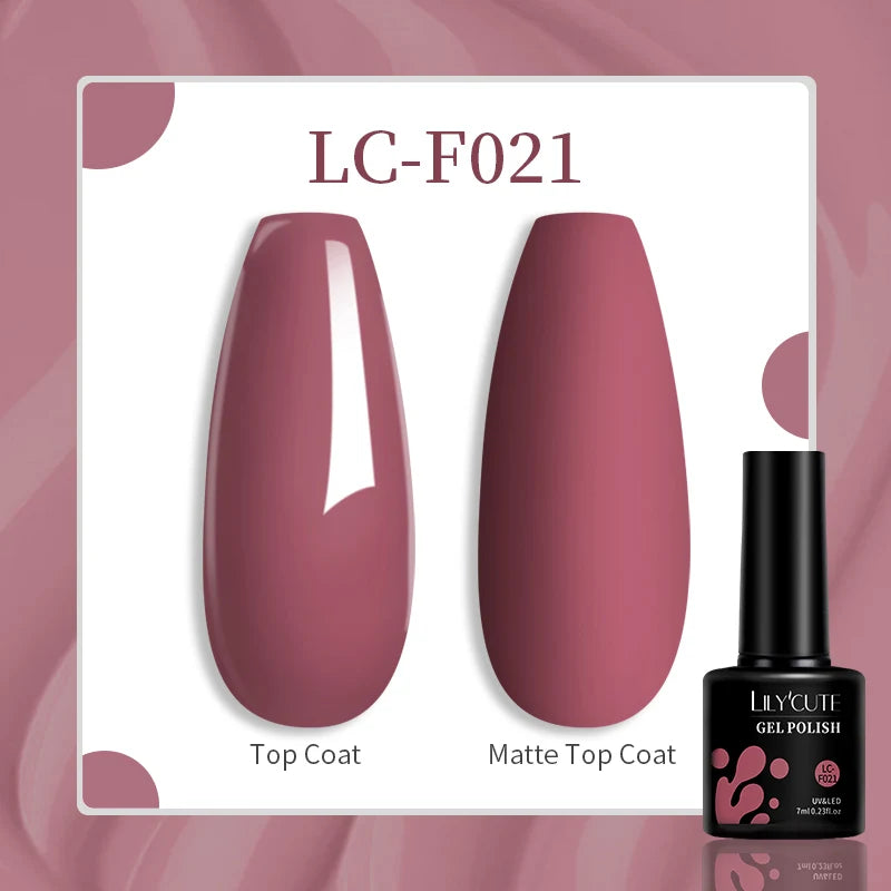 LILYCUTE 7ml Jelly Amber Dark Bloom Leopard Gel Polish - Semi-Permanent UV Nail Art