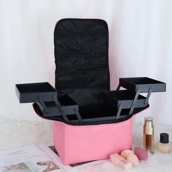 Multi-Layer Waterproof Nail Art Tool Box - Portable Multi-Functional Cosmetic Storage Handbag