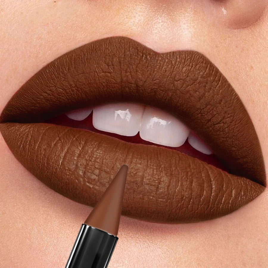 KAFURUX Waterproof Sexy Red Matte Lip Liner & Contour Tint - Non-Transfer Moisturizing