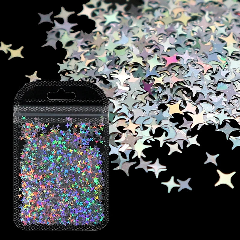 2g Holographic Nail Art Glitter Sequins - Laser Star Butterfly AB Paillette DIY Decorations