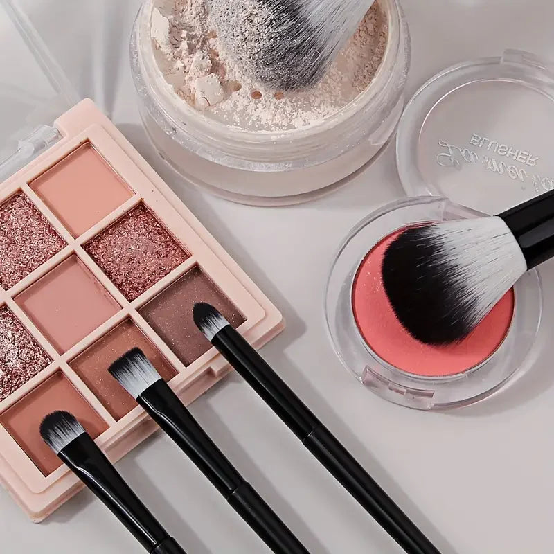 ZSRUNHUI 13-Piece Makeup Brush Set - Soft Fluffy Face & Eye Brushes for Foundation, Blush & Highlight