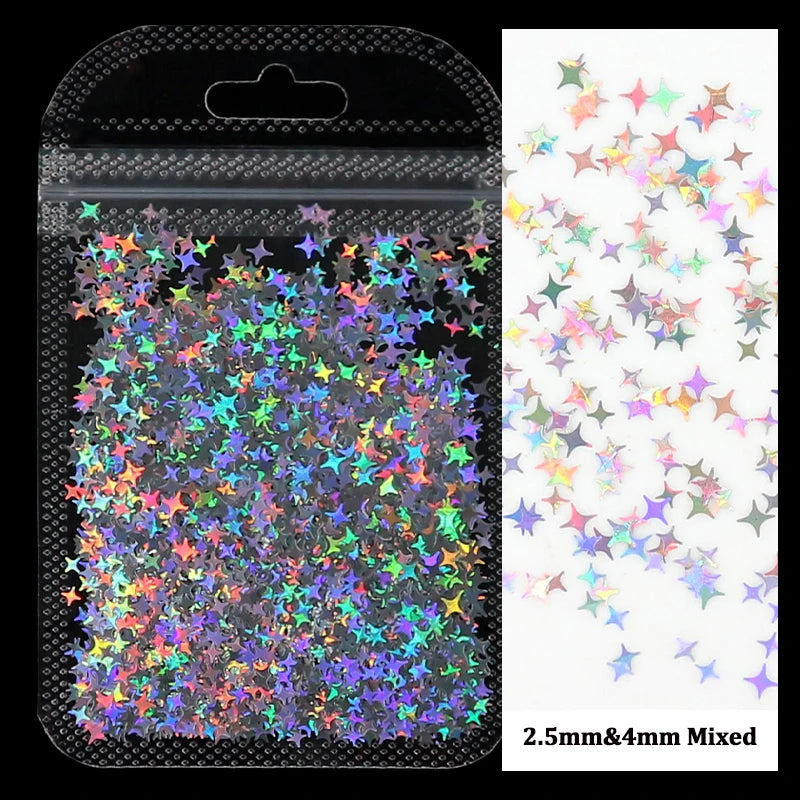 2g Holographic Nail Art Glitter Sequins - Laser Star Butterfly AB Paillette DIY Decorations