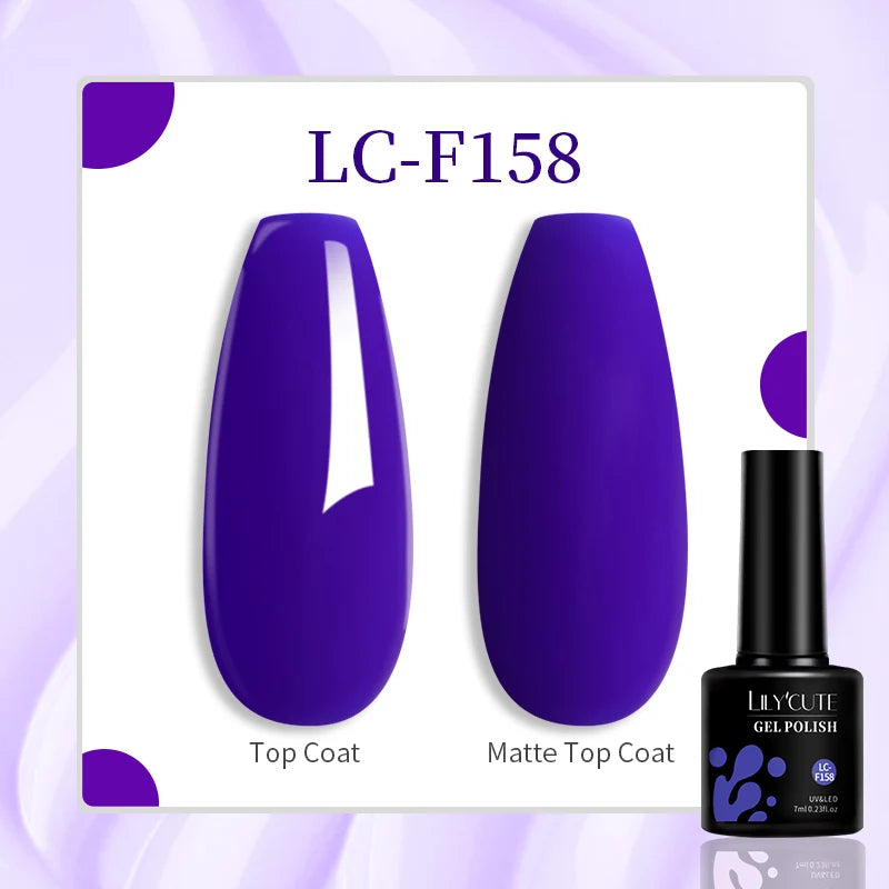 LILYCUTE 7ml Jelly Amber Dark Bloom Leopard Gel Polish - Semi-Permanent UV Nail Art