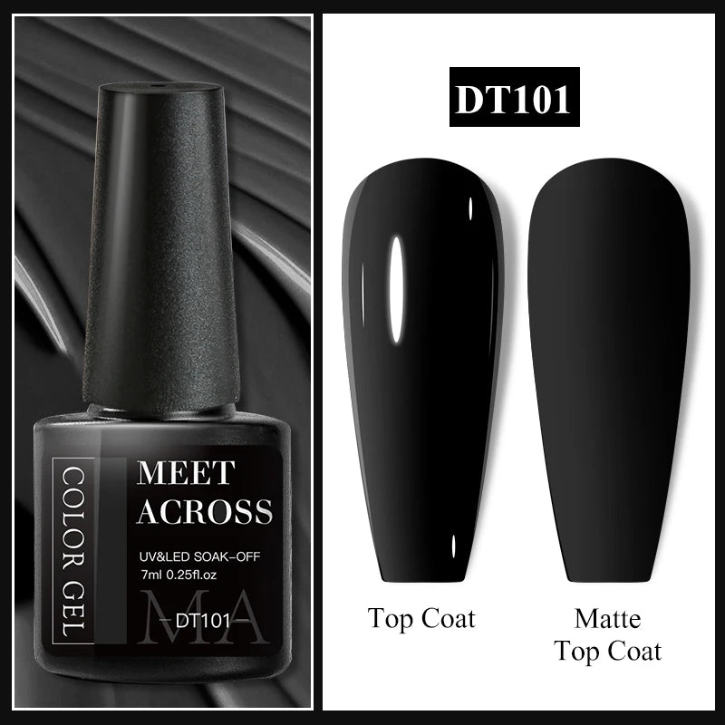 MEET ACROSS 7ml Wine Red Gel Polish - Long-Lasting French Style Nail Art Varnish