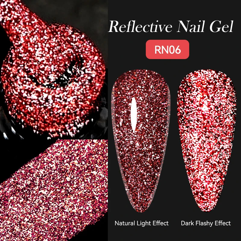 LILYCUTE 5ml Reflective Glitter Liner Gel - Champagne Sparkling Lines for French Nail Art