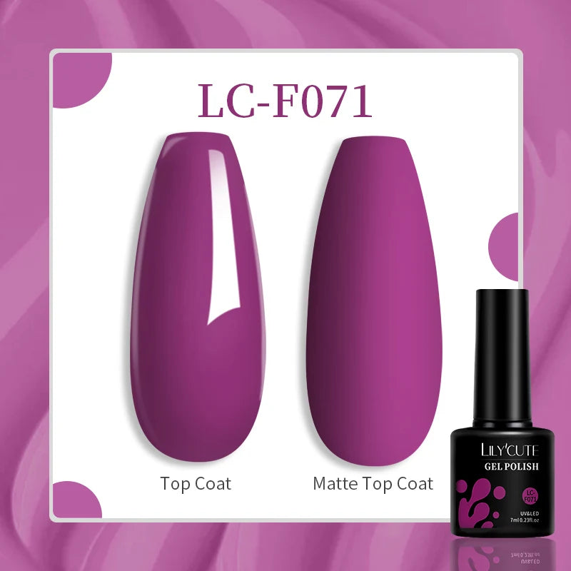 LILYCUTE 7ml Jelly Amber Dark Bloom Leopard Gel Polish - Semi-Permanent UV Nail Art
