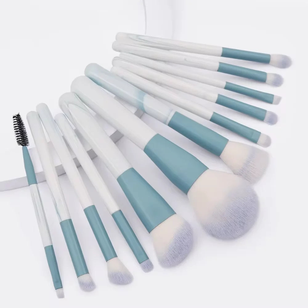 12-Piece Professional Makeup Brush Set - Soft Portable Foundation, Blush & Eyeshadow