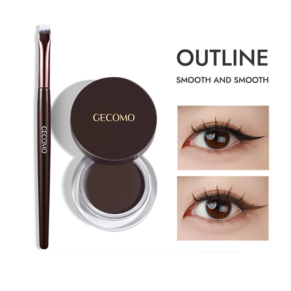 GECOMO Long-Wear Matte Eyeliner Gel Cream - Quick-Drying Waterproof Formula