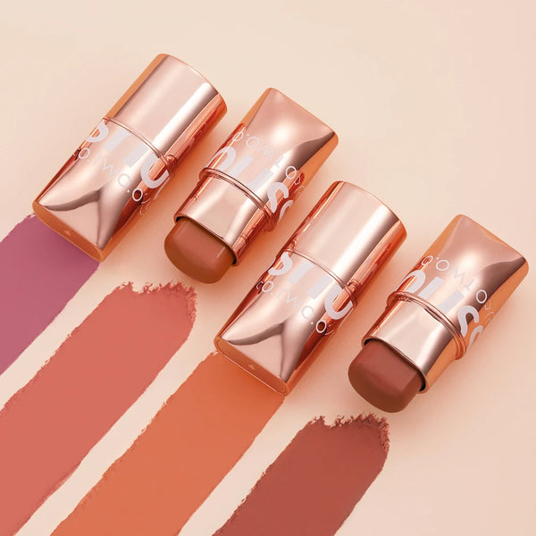 O.TWO.O High-Pigment Blush Stick - Blendable Cream for Lips, Cheeks & Eyes