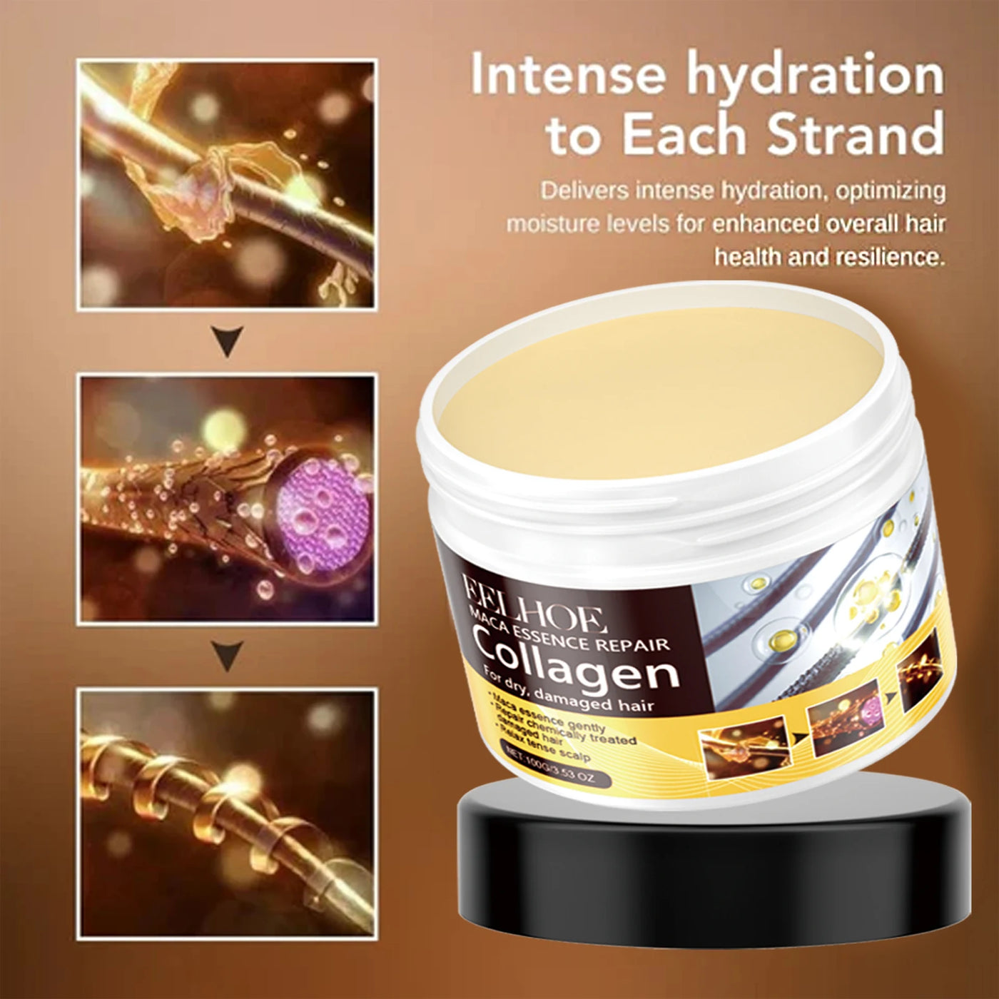 EELHOE Collagen Hair Mask - Frizz Reduction, Anti-Splitting & Softening Treatment