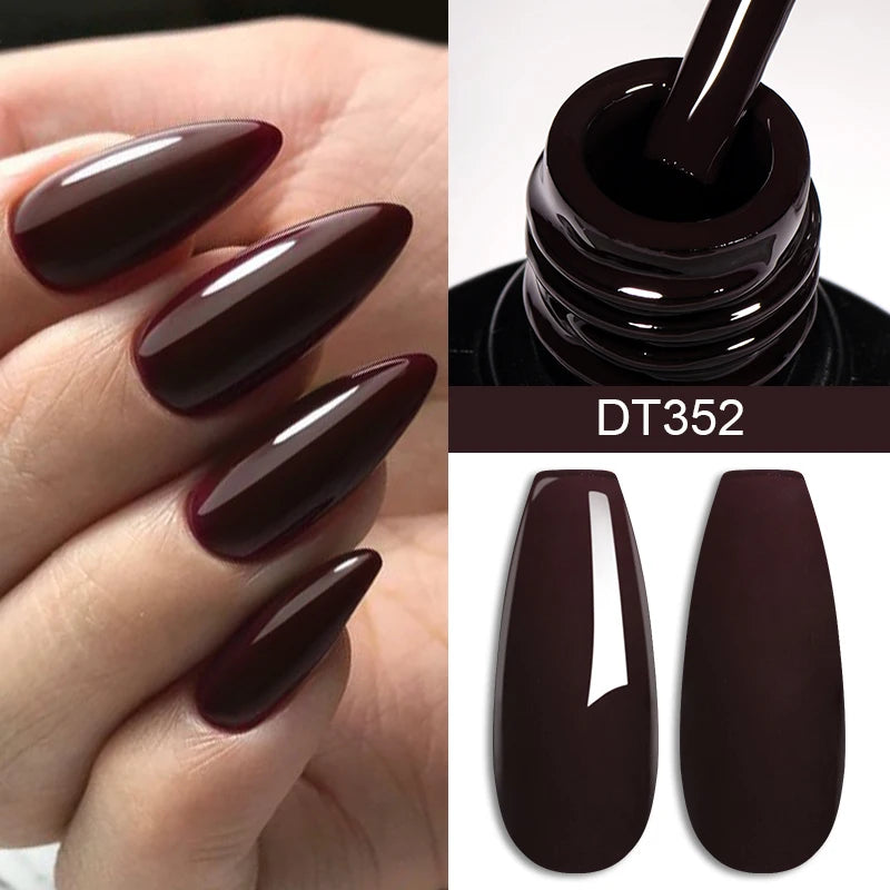 MEET ACROSS 7ml Wine Red Gel Polish - Long-Lasting French Style Nail Art Varnish