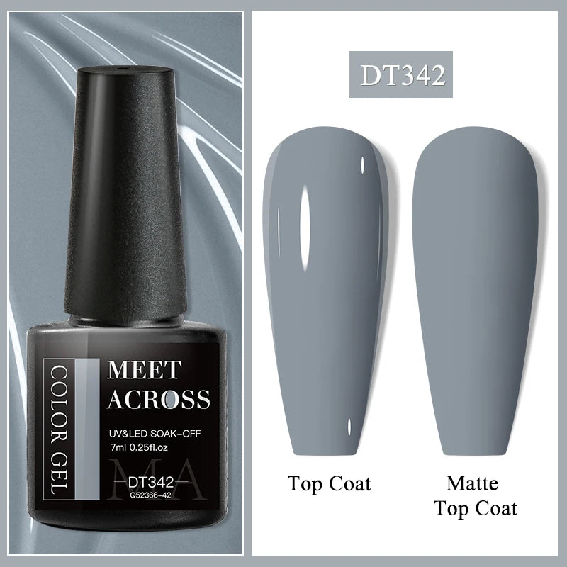 MEET ACROSS 7ml Wine Red Gel Polish - Long-Lasting French Style Nail Art Varnish
