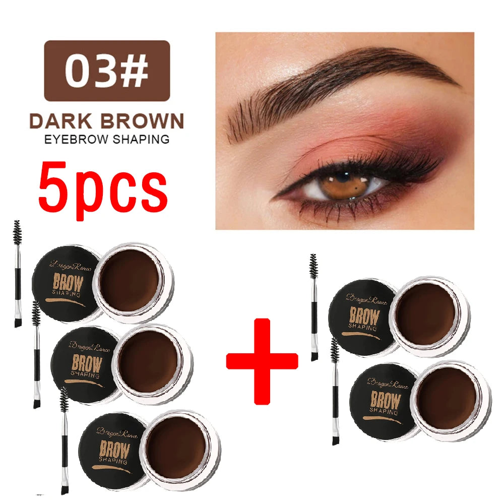 3D Wild Eyebrow Cream Gel Wax - Matte Brown & Black Natural Tint Enhancer Set