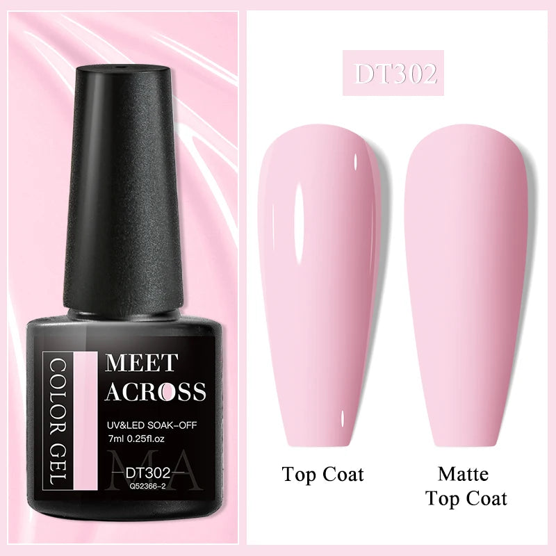 MEET ACROSS 7ml Wine Red Gel Polish - Long-Lasting French Style Nail Art Varnish