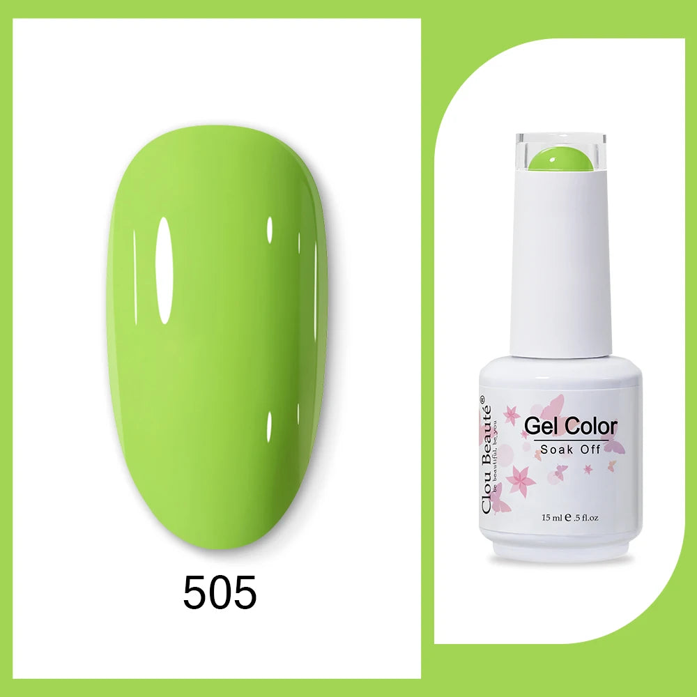Clou Beaute 15ml HEMA & TPO Free Gel Polish - Army Green Organic Semi-Permanent Nail Art