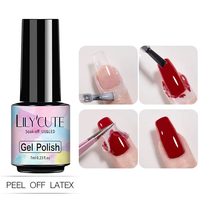 LILYCUTE Peel-Off Latex Liquid Tape - Anti-Overflow Nail Polish Protection Glue