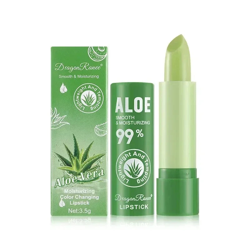 Aloe Vera Colour-Changing Lip Balm Stick - Moisturizing Hydrating Watery Unisex Care