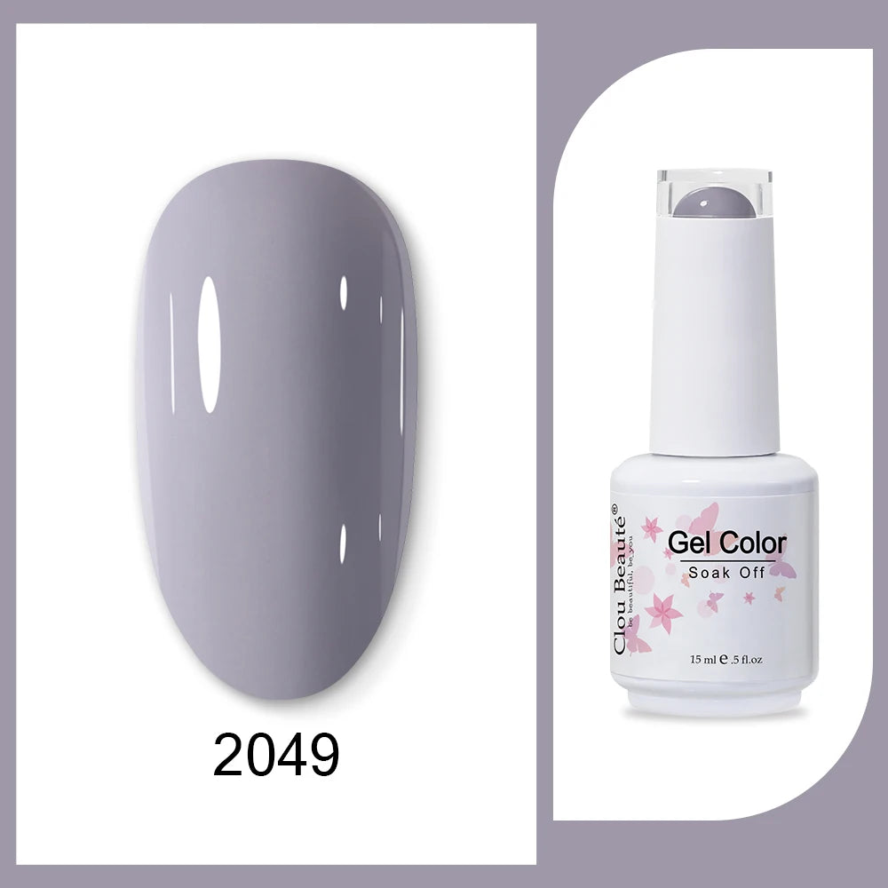 Clou Beaute 15ml HEMA & TPO Free Gel Polish - Army Green Organic Semi-Permanent Nail Art