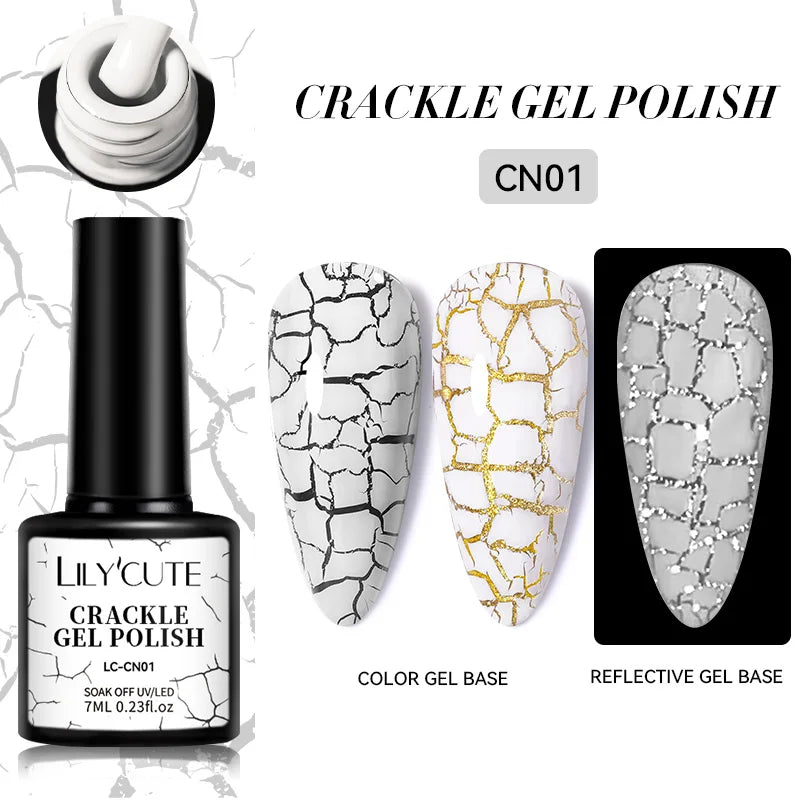 LILYCUTE 5ml Metallic Gold & Silver Mirror Liner Gel - Super Bright French Nail Art