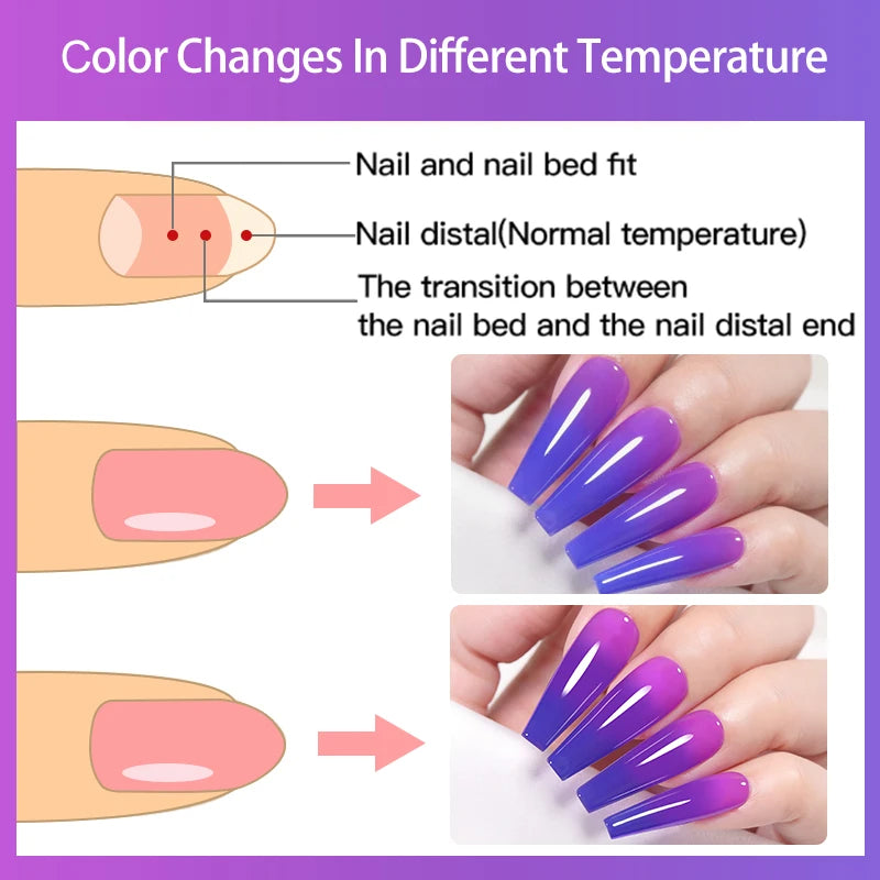 LILYCUTE 7ml Thermal Temperature-Changing Gel Nail Polish - Semi-Permanent UV Gel Art