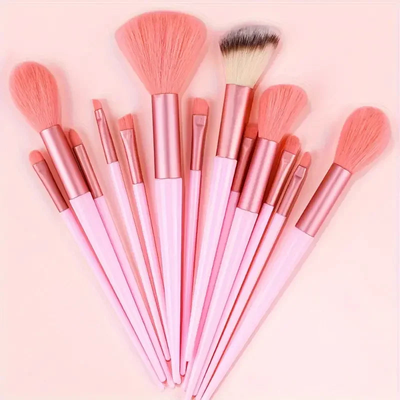 ZSRUNHUI 13-Piece Makeup Brush Set - Soft Fluffy Face & Eye Brushes for Foundation, Blush & Highlight