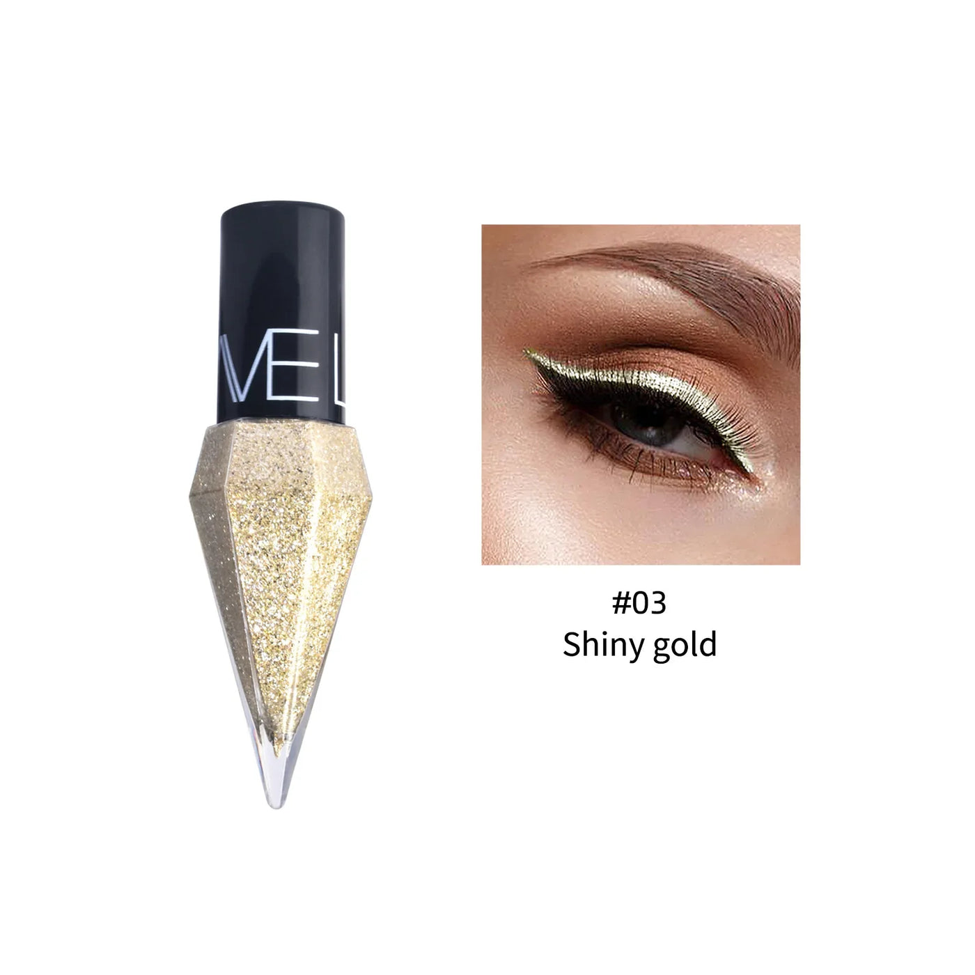 Pudaier Pearlescent Diamond Liquid Eyeshadow Eyeliner - Rose Gold, White & Glitter