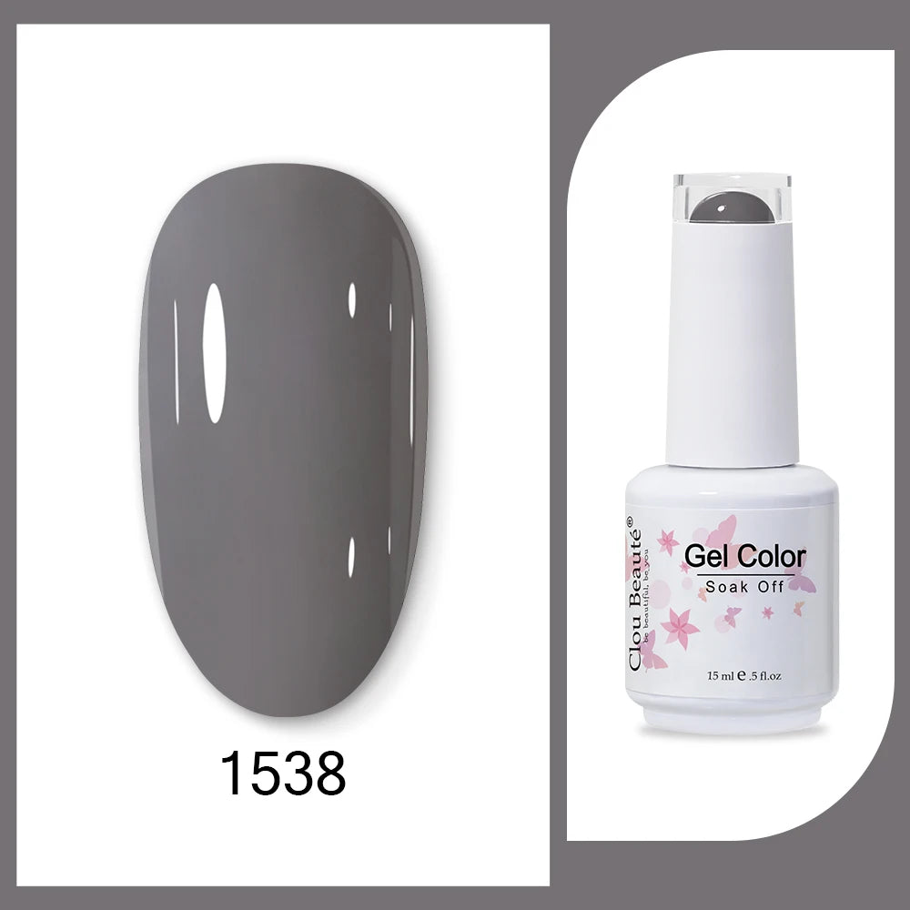 Clou Beaute 15ml HEMA & TPO Free Gel Polish - Army Green Organic Semi-Permanent Nail Art