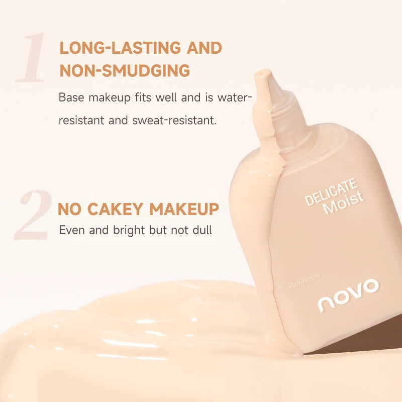 NOVO Smooth Liquid Foundation BB/CC Cream - Oil-Control, Waterproof & Even Skin Tone