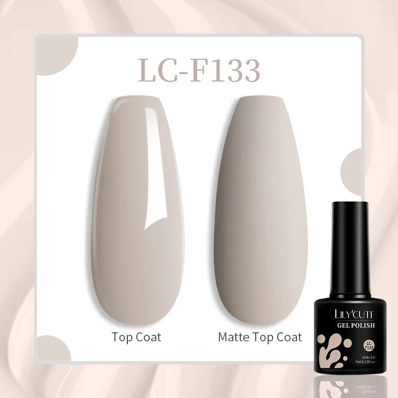 LILYCUTE 7ml Jelly Amber Dark Bloom Leopard Gel Polish - Semi-Permanent UV Nail Art