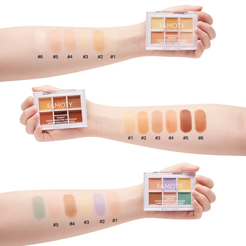 Moisturizing Multicolor Concealer Palette - Full Coverage Cream for Dark Circles & Acne