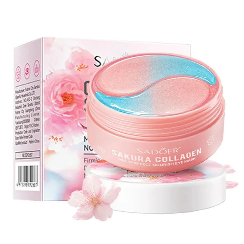 SADOER Sakura Eye Mask 60pcs - Anti Dark Circles, Wrinkle Removal & Moisturizing Patches