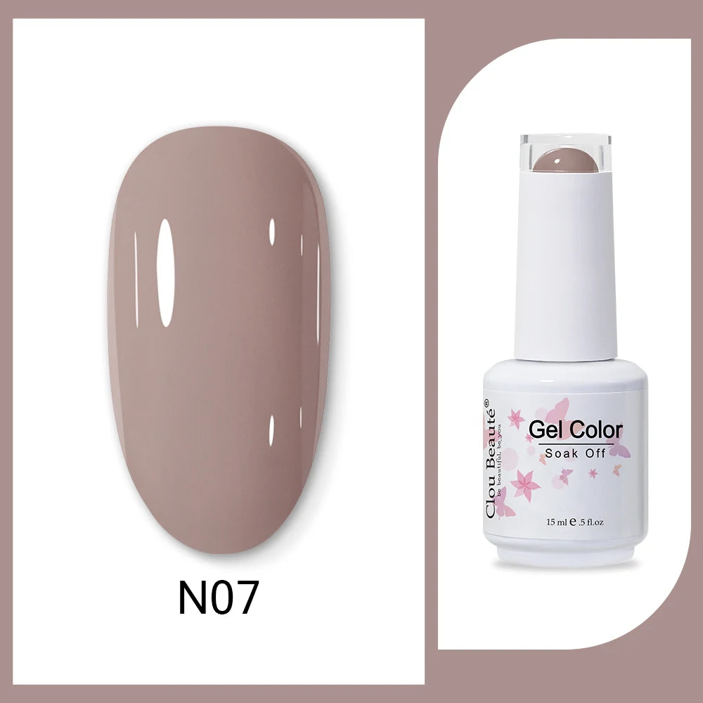 Clou Beaute 15ml HEMA & TPO Free Gel Polish - Army Green Organic Semi-Permanent Nail Art