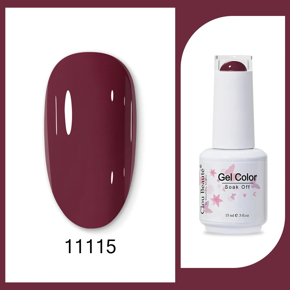 Clou Beaute 15ml HEMA & TPO Free Gel Polish - Army Green Organic Semi-Permanent Nail Art