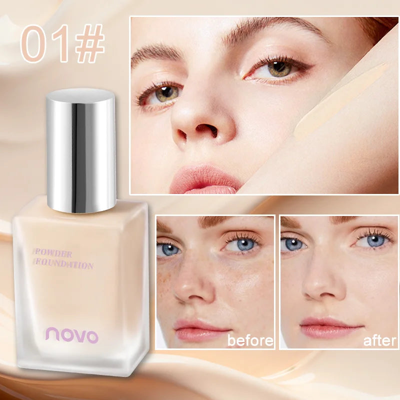NOVO Hyaluronic Acid & Vitamin E Liquid Foundation - Glow, Matte & Dark Spot Reduction