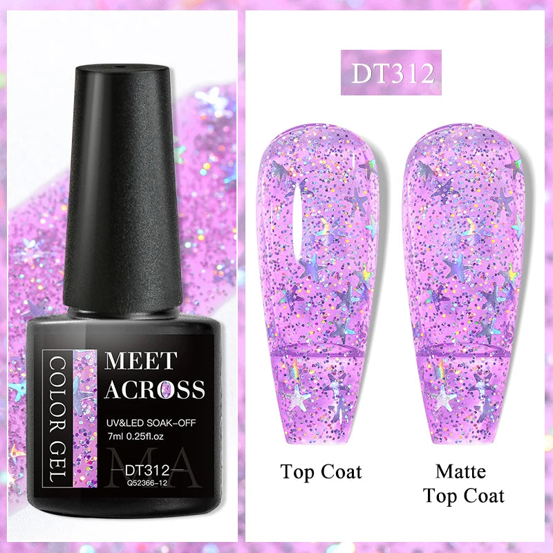 MEET ACROSS 7ml Wine Red Gel Polish - Long-Lasting French Style Nail Art Varnish