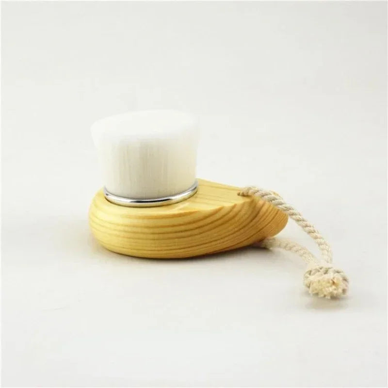 Macroupta Wooden Handle Facial Cleansing Brush - Manual Soft Massager & Pore Clean Tool
