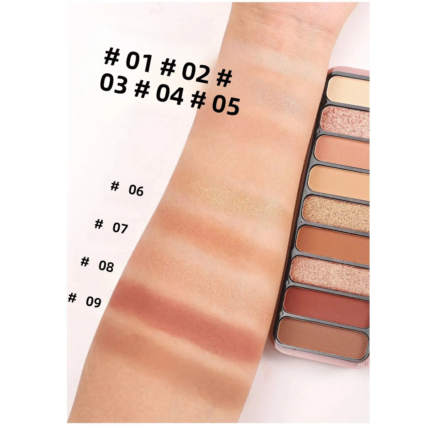 Desert Rose 9-Color Matte Mineral Eyeshadow Palette - High Pigment Natural Earthy Tones
