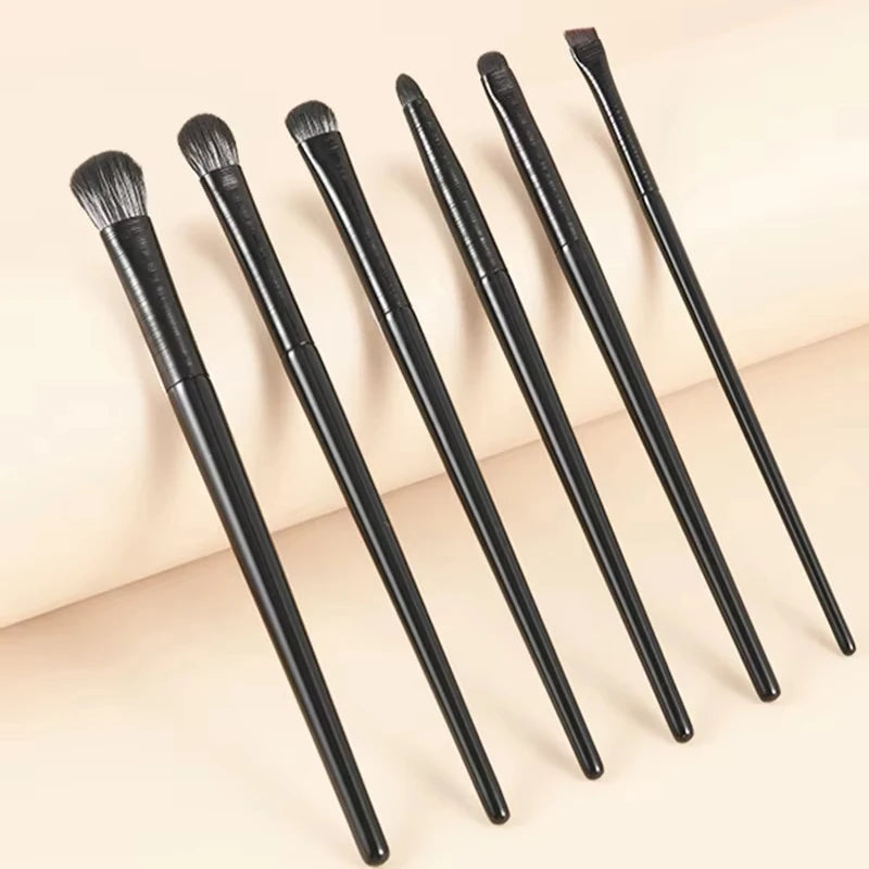 Liplns 6-Piece Professional Eye Makeup Brush Set - Soft Contour & Detail Eyeshadow