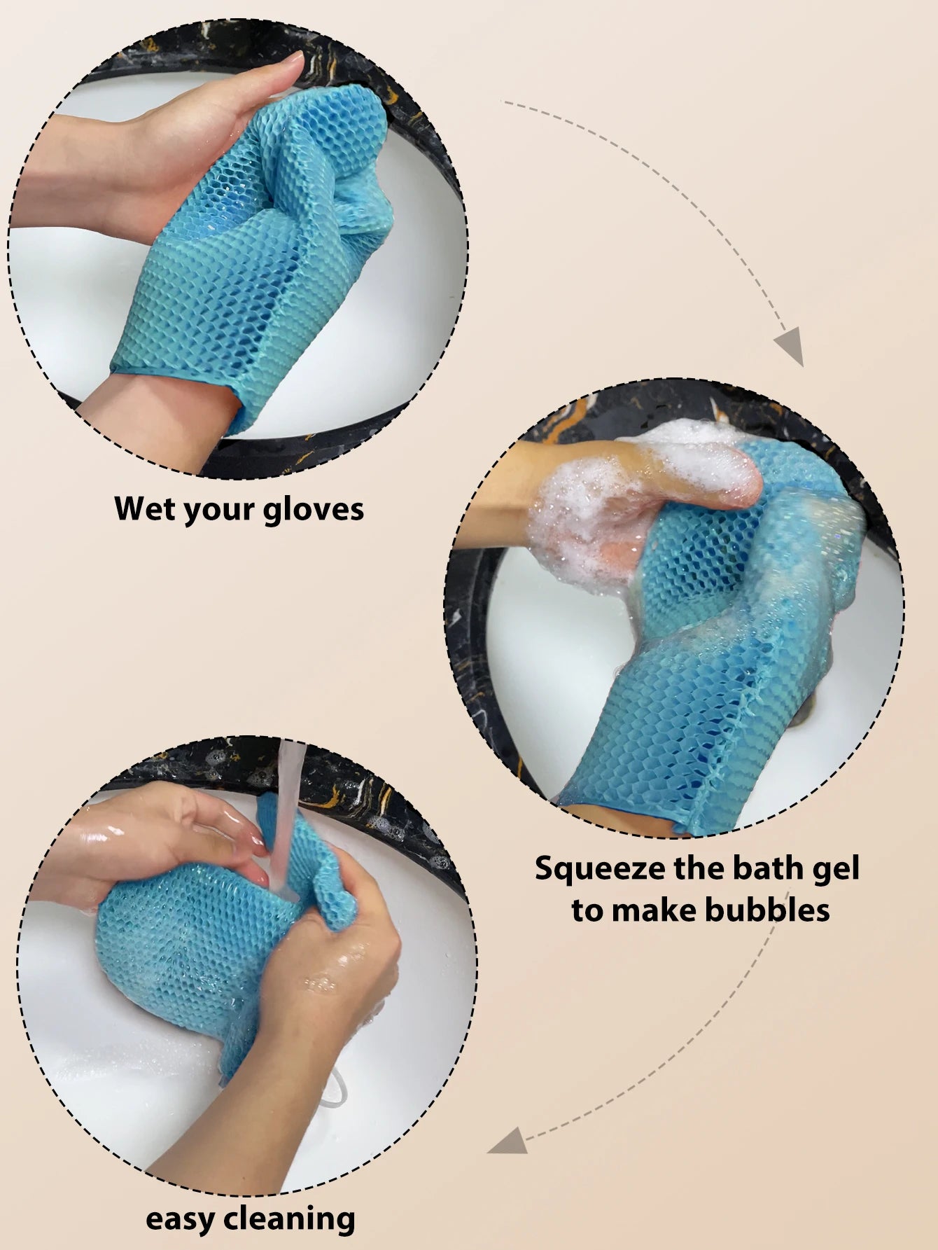 Honeycomb TPU Exfoliating Shower Glove - Antibacterial, High Elasticity Body Scrub