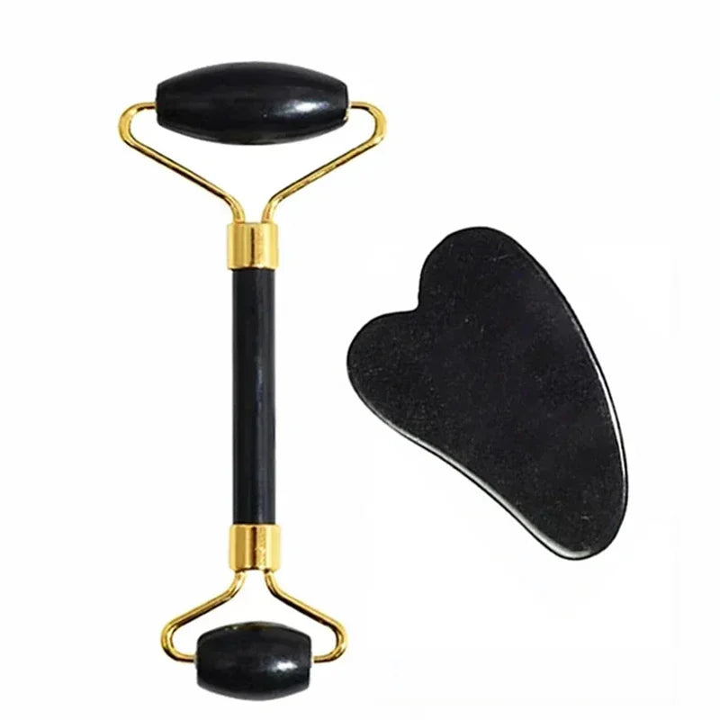 AYHle Natural Jade Roller & Gua Sha Set - Face Lifting, Acupoint Spa Massage Tool