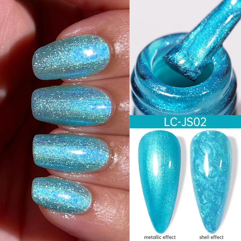 LILYCUTE 5ml Metallic Gold & Silver Mirror Liner Gel - Super Bright French Nail Art