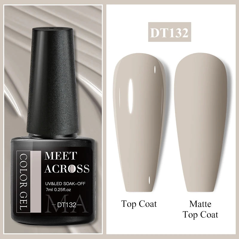 MEET ACROSS 7ml Wine Red Gel Polish - Long-Lasting French Style Nail Art Varnish